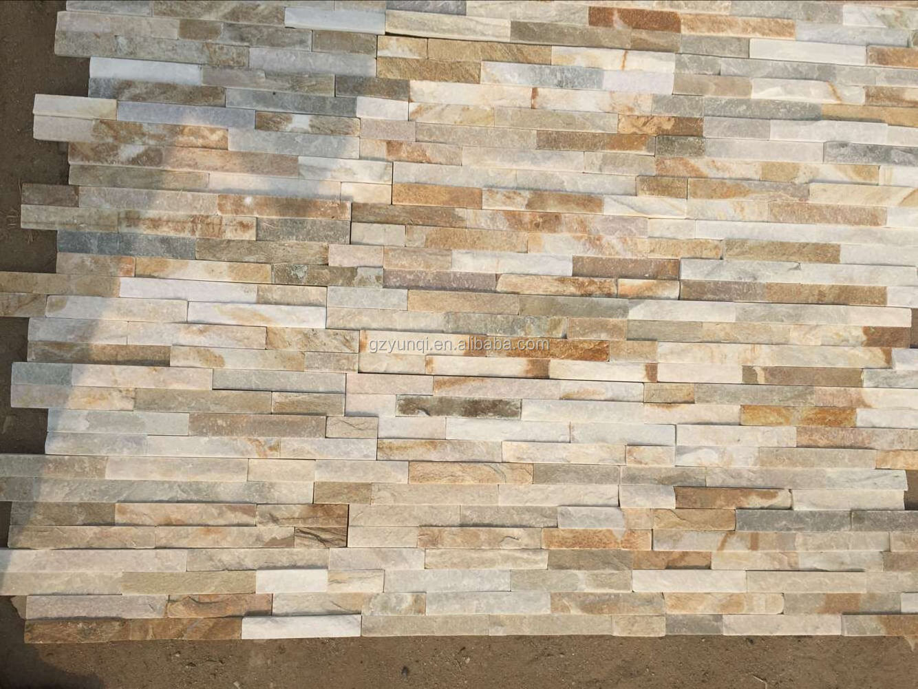 Mixed colors exterior natural stone wall cladding building wall cladding cultural wall panel stacked Sandstone Ledge Stone