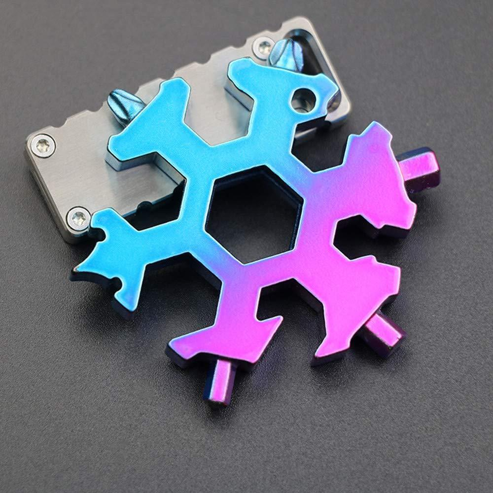 Multi functional hex wrench snowflake wrench tool steel octagonal hexagonal lightweight carrying 18 in 1 mini universal wrench