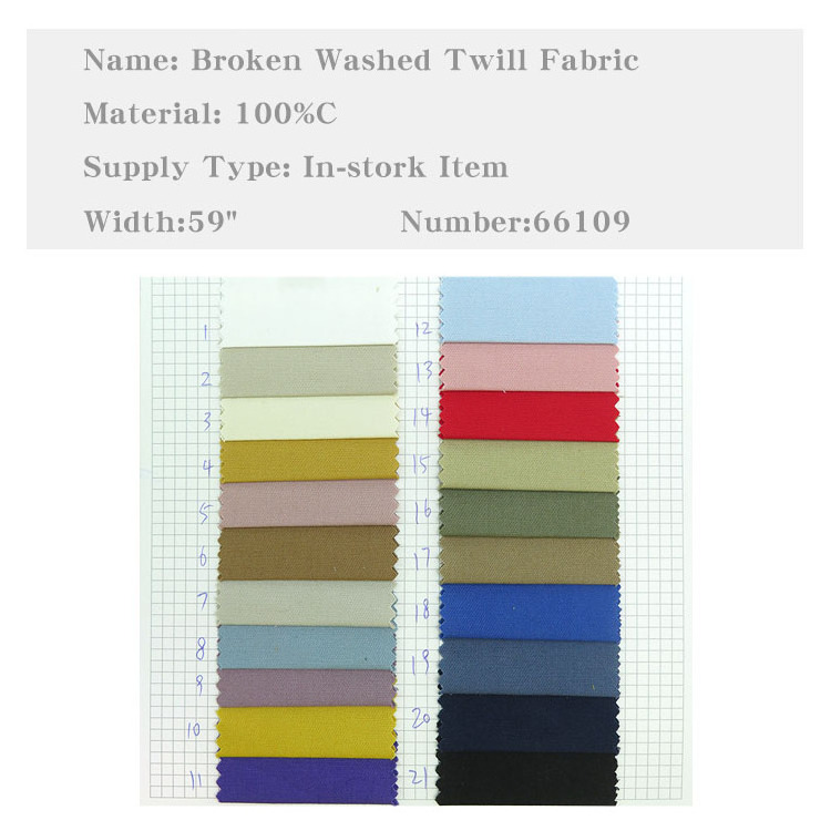 wholesale woven twill style Double-sided broken card washed 100% cotton fabric use for autumn jacket, casual wear, coat