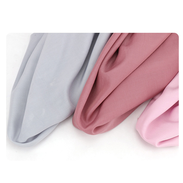 wholesale woven plain  rayon viscose Cuprammonium blend silk light weight chiffon fabric for dress, soft shirts, scarves textile