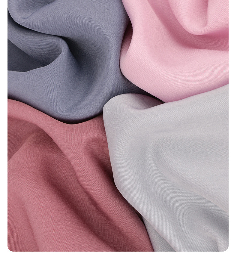 wholesale woven plain  rayon viscose Cuprammonium blend silk light weight chiffon fabric for dress, soft shirts, scarves textile