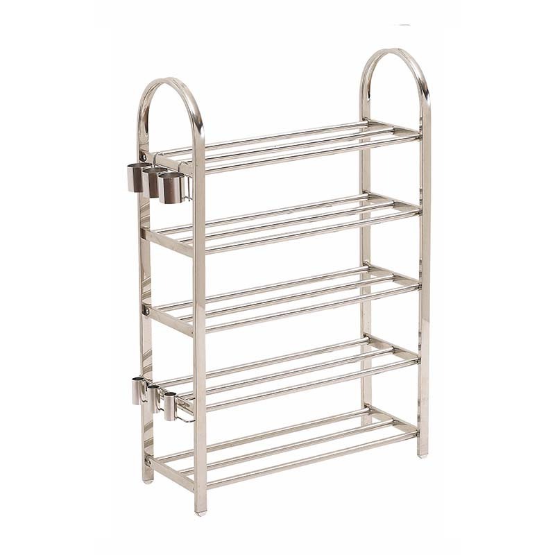 Customizable 5-layer stainless steel shoe rack with umbrella stand