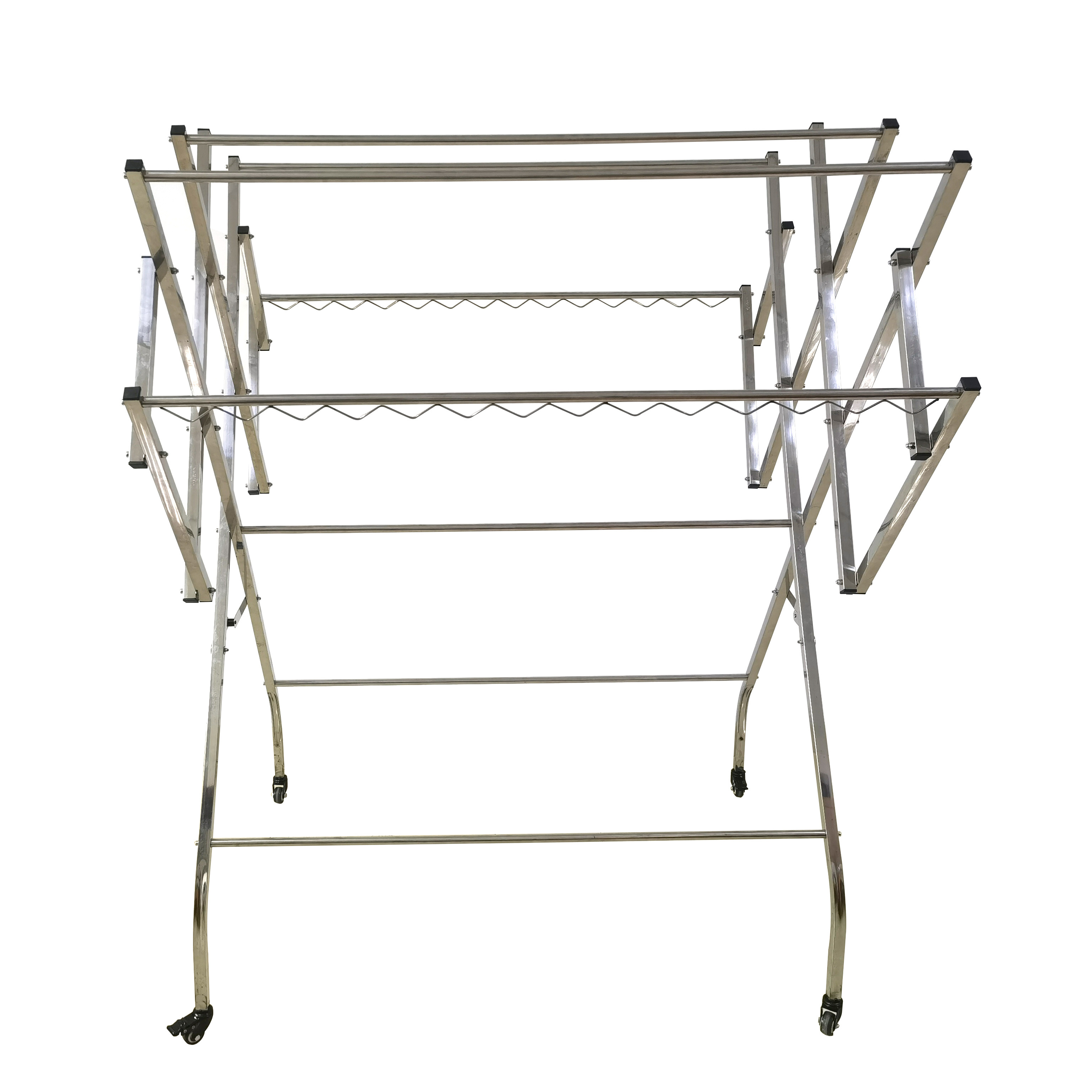 Customizable W-Type Stainless Steel Outdoor Clothes Hanger Foldable Laundry Display Clothes drying rack