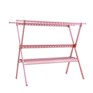 Aluminum clothes drying rack outside in foshan display rack stand multiple hanger clothe hanger stand