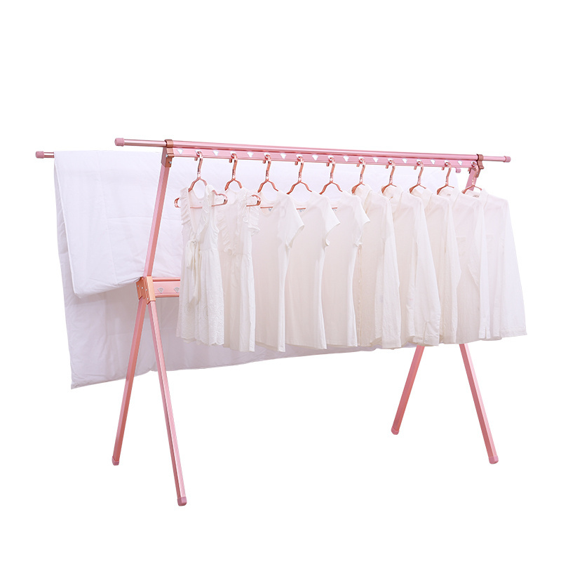 Aluminum clothes drying rack outside in foshan display rack stand multiple hanger clothe hanger stand