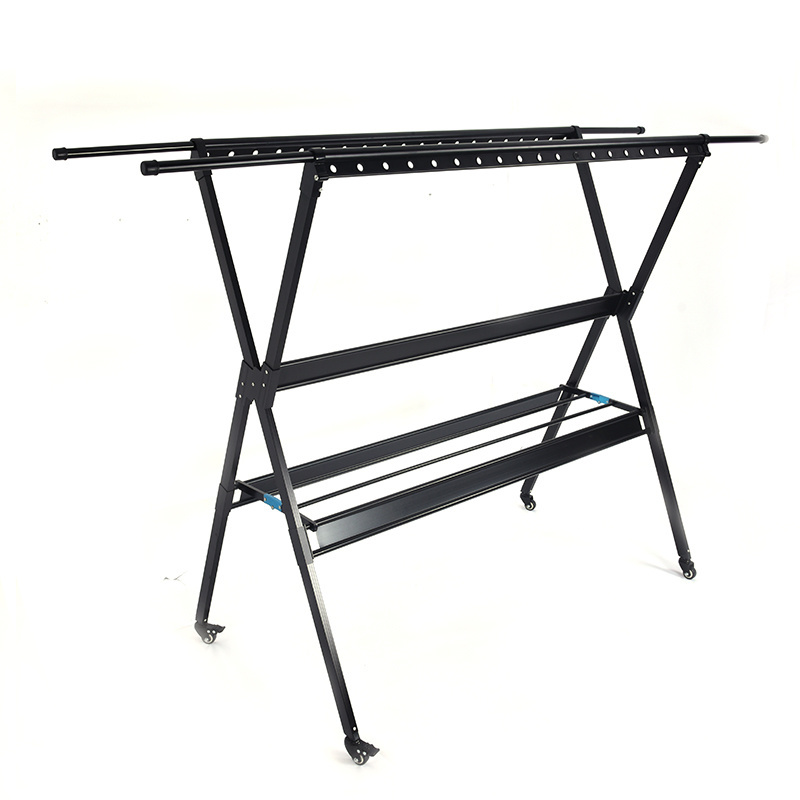 Aluminum clothes drying rack outside in foshan display rack stand multiple hanger clothe hanger stand