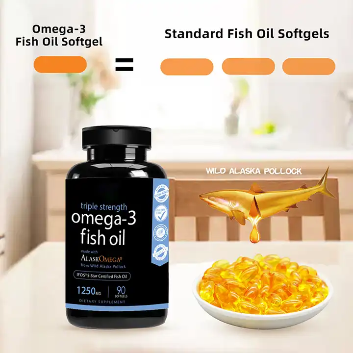 Customized triple concentration omega 3 fish oil Omega 3 fatty acids epa dha brain supplement softgel capsules