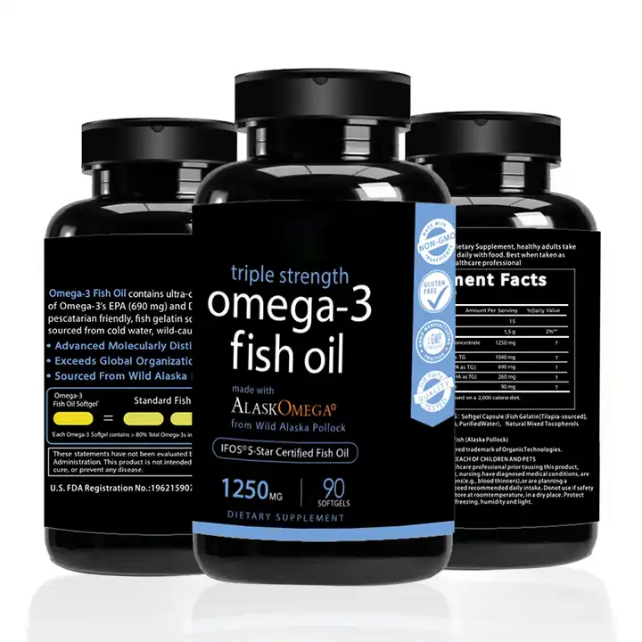 Customized triple concentration omega 3 fish oil Omega 3 fatty acids epa dha brain supplement softgel capsules