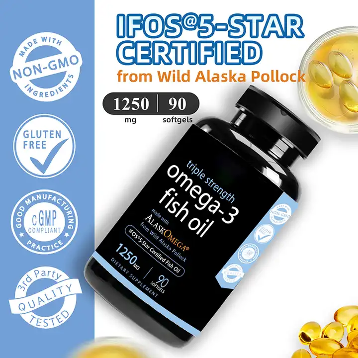 Customized triple concentration omega 3 fish oil Omega 3 fatty acids epa dha brain supplement softgel capsules