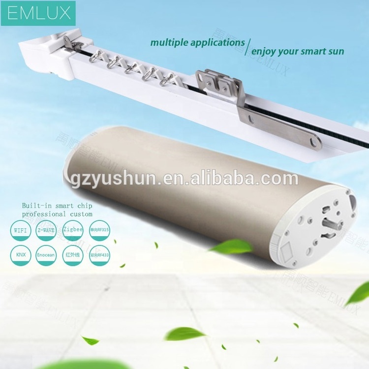 433MHZ smart home Guangzhou Factory Smart Electric Slider Curtain Motor's track/curtain motor rails