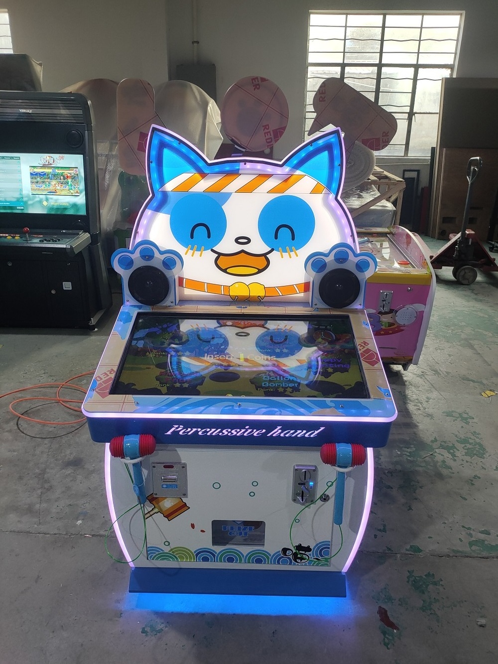 Indoor Sports Amusement Park Coin Operated 2 Players Cat children hammer hitting Video game for kids machines sale