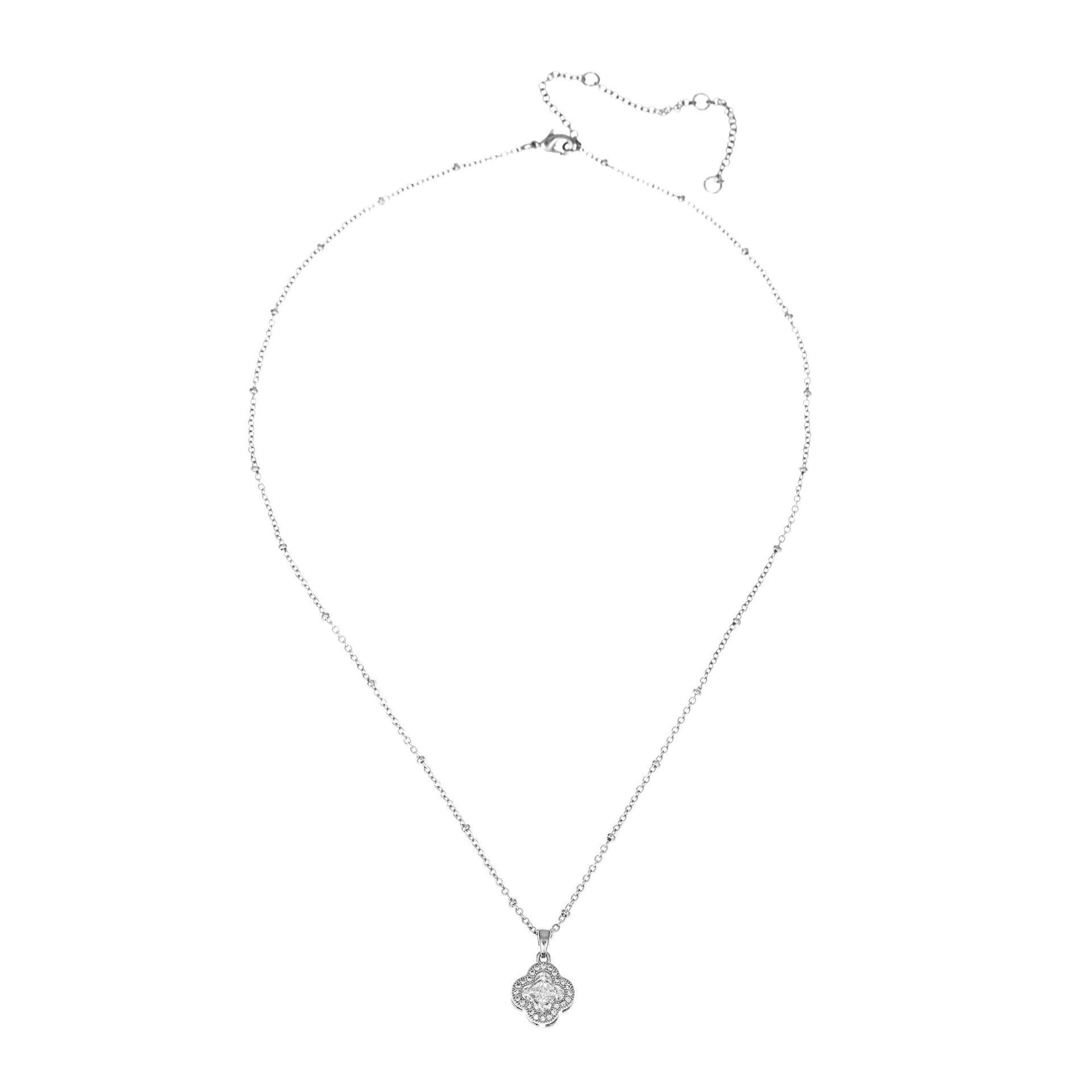 Micro set zircon pendant Four-leaf clover necklace lucky grass necklace high-end luxury versatile clavicle chain