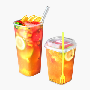 Hot Sale disposable clear lemonade cups 32oz fruit milk boba bubble tea juice pp plastic cups container