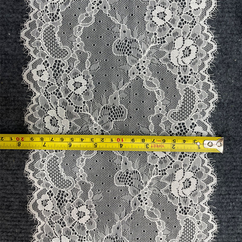 Factory Online Stretch Mesh Eyelash Chantilly Lace Fabric Nylon Eyelash Lace Fabric for Women Wedding Dress