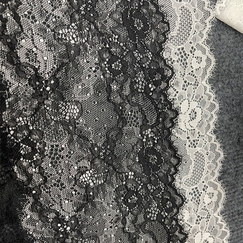 Factory Online Stretch Mesh Eyelash Chantilly Lace Fabric Nylon Eyelash Lace Fabric for Women Wedding Dress