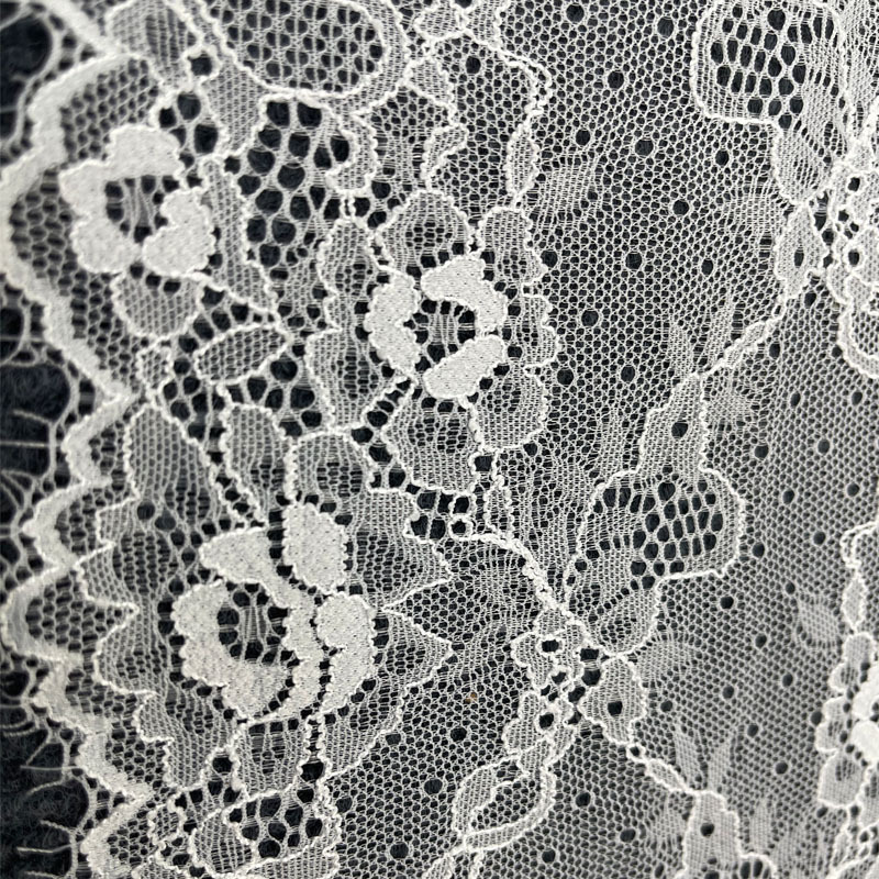 Factory Online Stretch Mesh Eyelash Chantilly Lace Fabric Nylon Eyelash Lace Fabric for Women Wedding Dress