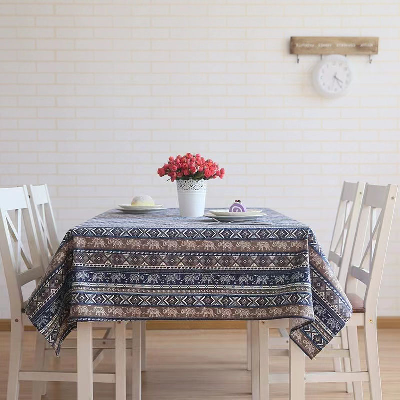 Southeast Asia Boho thickened cotton linen Thai restaurant homestay fabric tablecloth household anti-scald for Table Cloth