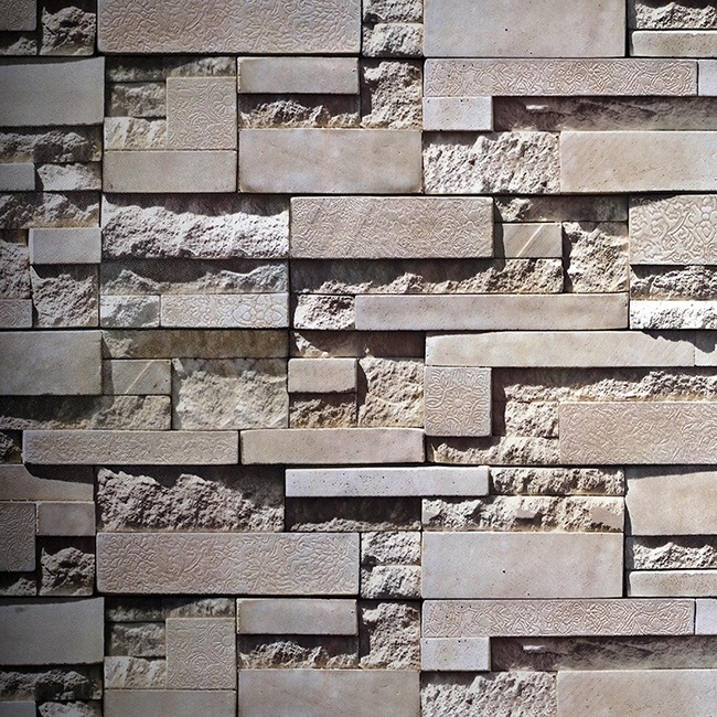 Modern peel and stick decorative self-adhesive faux grey tile brick stone textured sticker Wallpaper