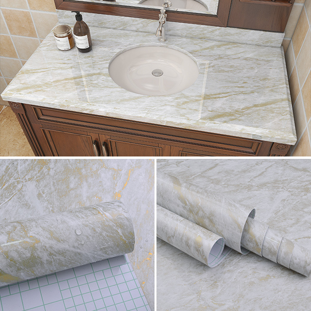 Marble Contact Paper Countertop Self Adhesive Gray Decorative Contact Wallpaper Waterproof