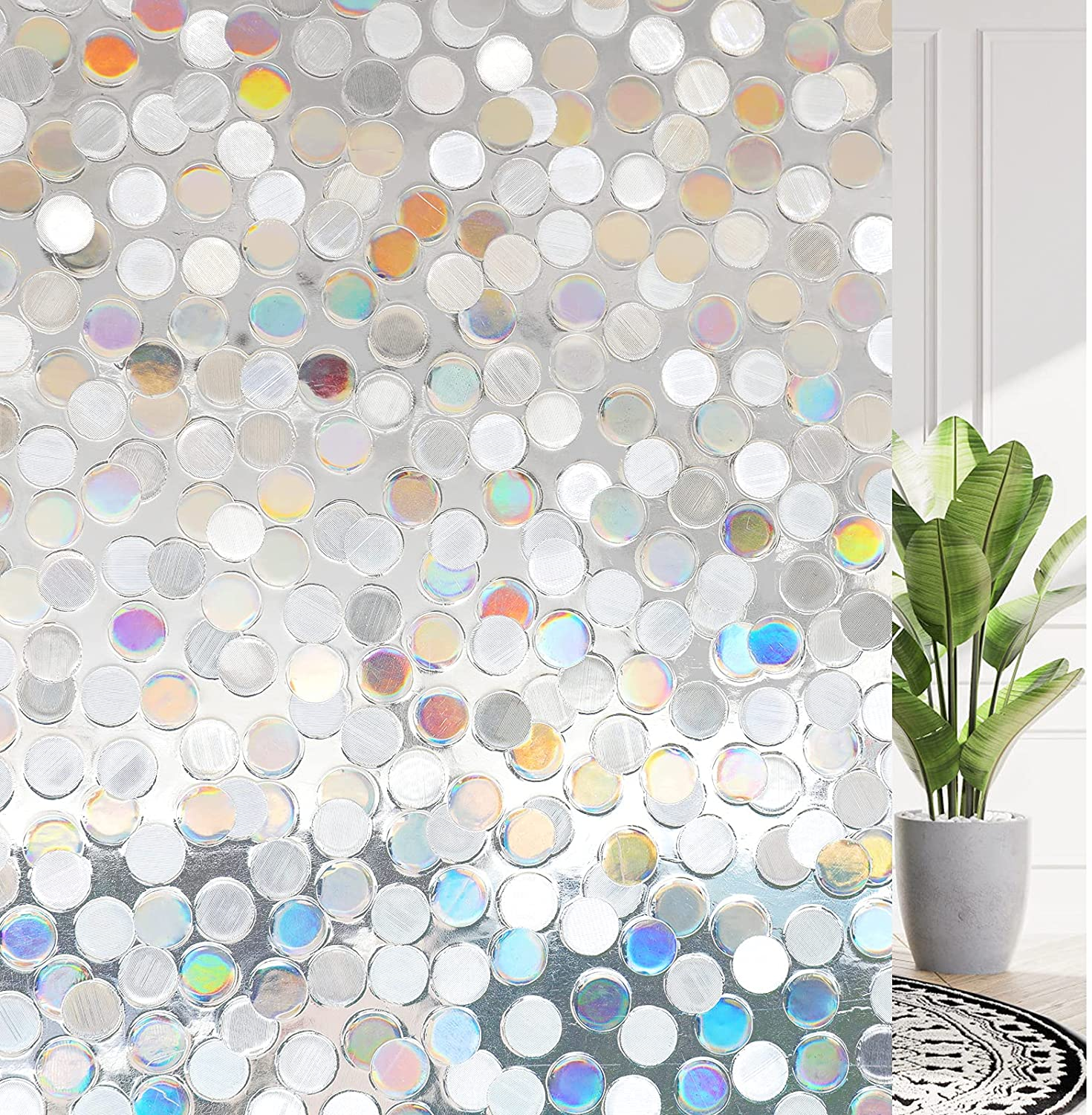 3D decorative window film rainbow glass sticker films for home hotel shower door privacy protection