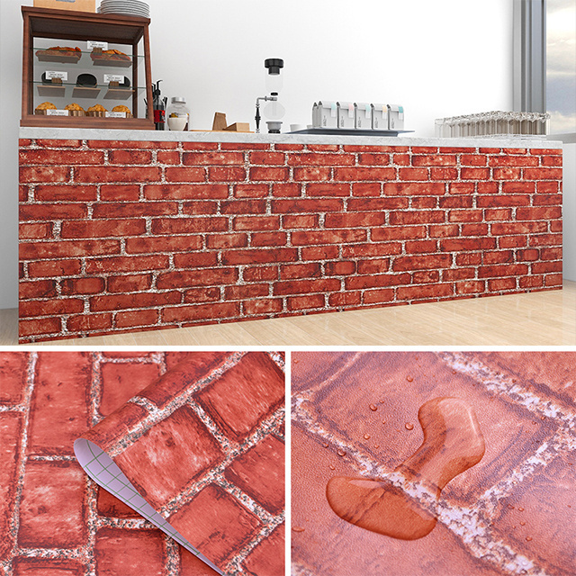 Wholesale Brick self adhesive wallpaper home decoration pvc sticker paper for wall