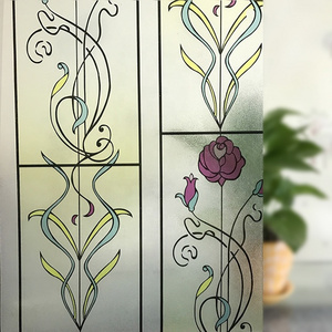 European Style Repeat Use Decorative PVC Glass Decorative Stained Frosted Static Window Film