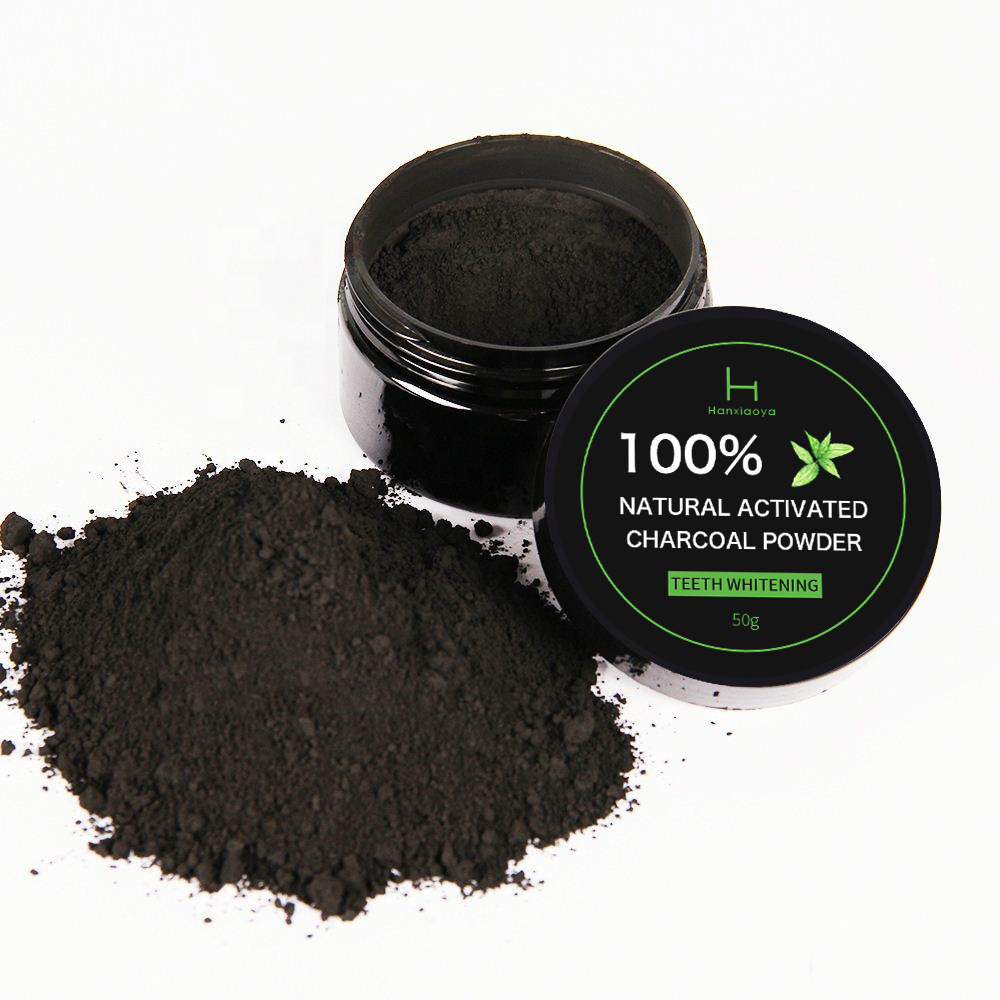 Hot Sale OEM Private Label 50G Natural Herbal Organic Coconut Activated Charcoal Teeth Whitening Powder Wholesale