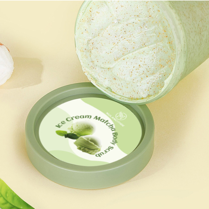 High Quality Private Label Custom Logo Body Scrubs Natural Organic Vegan Exfoliating Whitening Green Tea Matcha Face Body Scrub