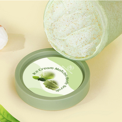 High Quality Private Label Custom Logo Body Scrubs Natural Organic Vegan Exfoliating Whitening Green Tea Matcha Face Body Scrub