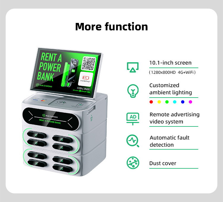 8 Slot Digital Screen Integrated Stackable Vending Machine Power Bank Sharing Self-Service Phone Charging Rental Station Kiosk