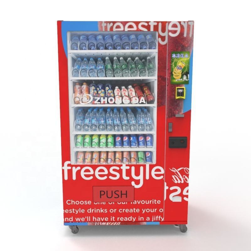 Zhongda factory high end custom fully automatic smart combo drink snack vending machine for food