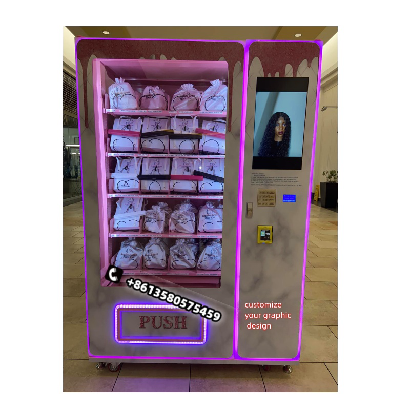 Free custom Hair lipgloss vending machines lash machine nail art vending machine with cash and cashless payment