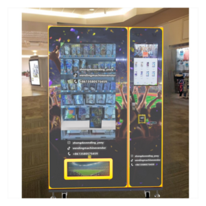 Automatic touch screen sport cards dispenser trading cards Vending machine with elevator to Europe with coin operated payment