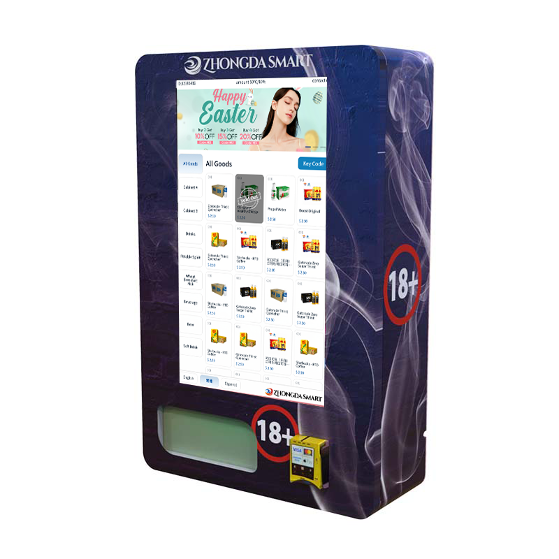 Zhongda Wall-Mounted ID Reader Vending Machine Customizable Age Control with Coin Credit Card Token Payment Systems