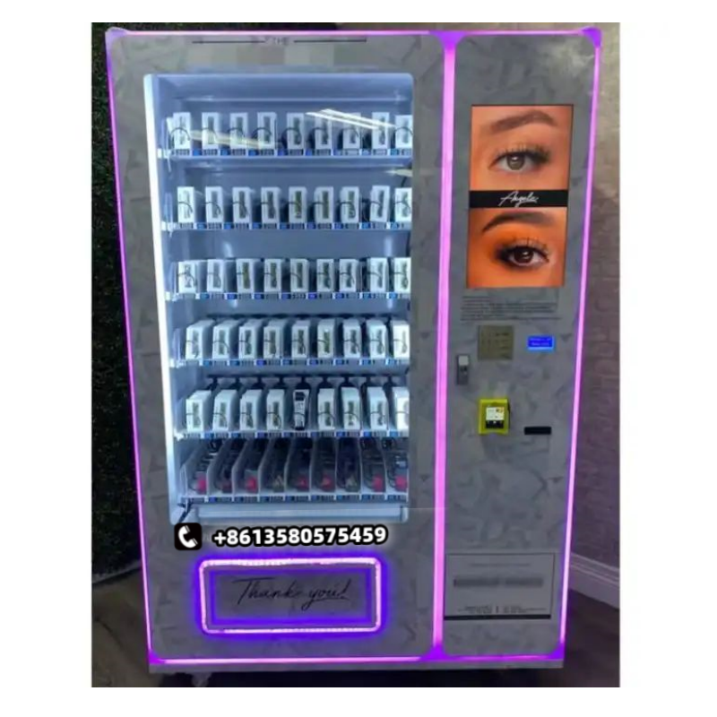 Free custom Hair lipgloss vending machines lash machine nail art vending machine with cash and cashless payment