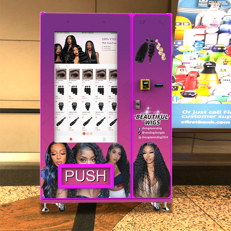 49'' large touch screen beauty vending machine automatic Hair lashes lipgloss and press on nail service store vending machine