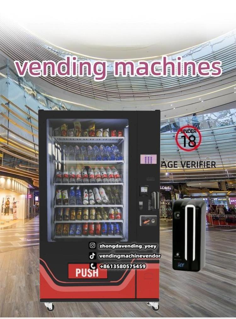 Modern Global Supermarket Self-Service Smart Cheap Cold Drink Cola Snack Vending Machine with age verfiation for adult