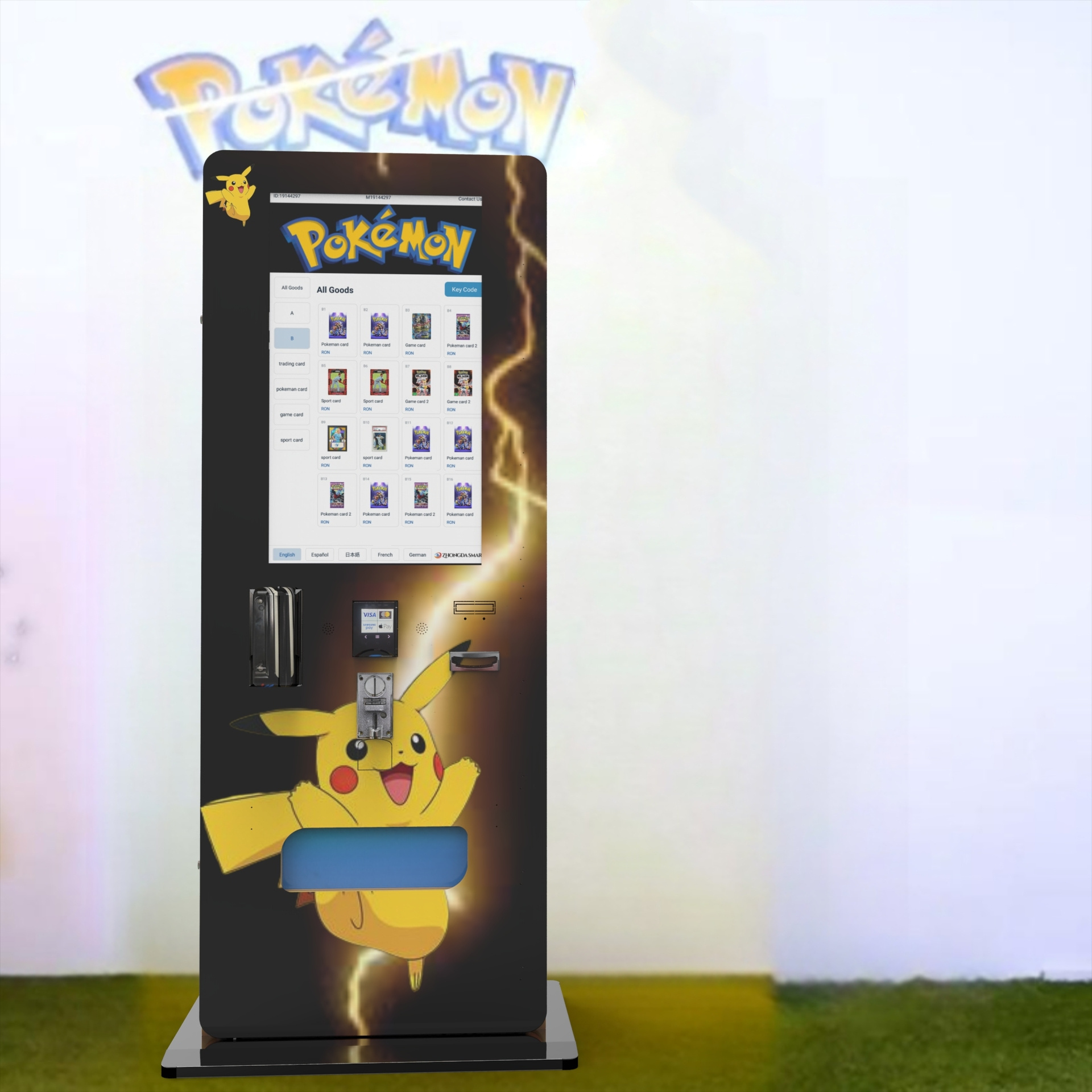 Genuine Sports Trading Card Vending Machine for Collectible Card Trading and Distribution with with Coin Token Credit Card Payme