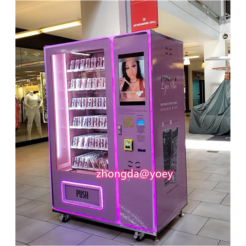 Zhongda popular LED Screen Hot Custom Design Hair Lashes Vending Machine beauty vending machines