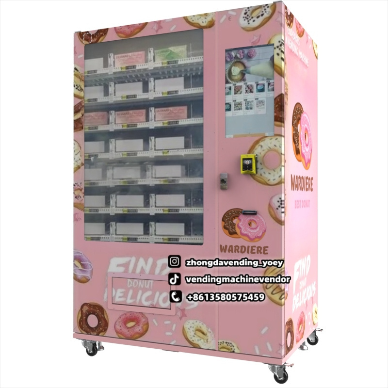 Belt Conveyor Cupcake Healthy Food Fruit Salad Egg Vegetable Combo Elevator Vending Machine with touch screen