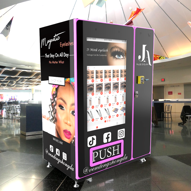 49'' large touch screen beauty vending machine automatic Hair lashes lipgloss and press on nail service store vending machine