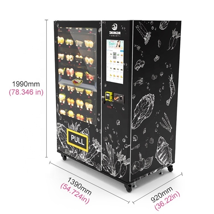 OEM customized supermarket self-service smart intelligence fresh food sandwich sushi cupcake lift vending machine