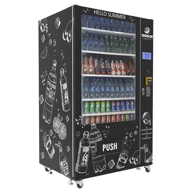 Zhongda factory high end custom fully automatic smart combo drink snack vending machine for food