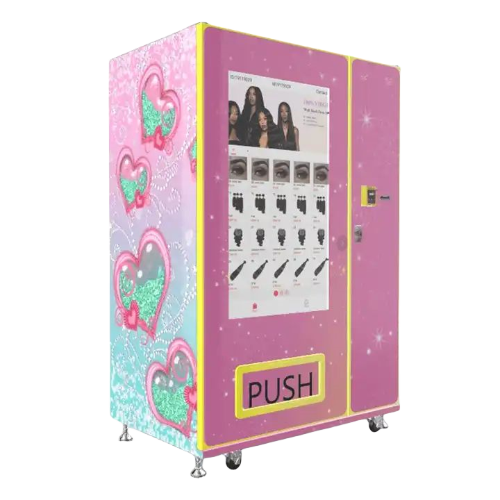 49'' large touch screen beauty vending machine automatic Hair lashes lipgloss and press on nail service store vending machine