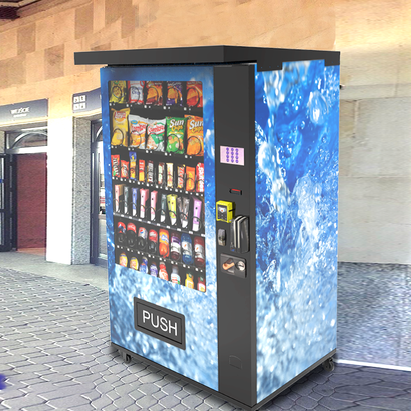 Factory Supply outdoor drink snack Vending Machine Commercial Automatic outdoor Vending Machine with Euro coin operated