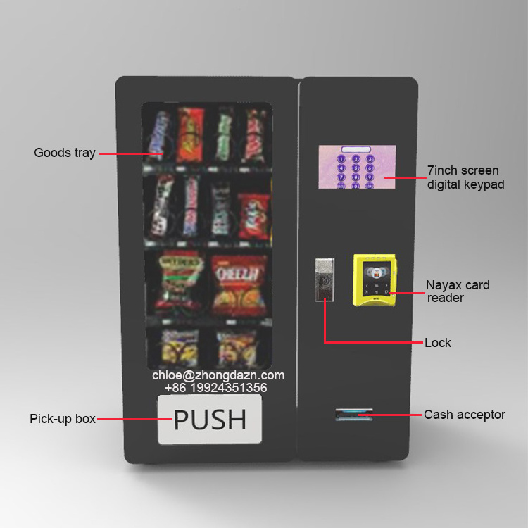 Zhongda New Model Tabletop Mini Snacks Vending Machine With Cash Payment