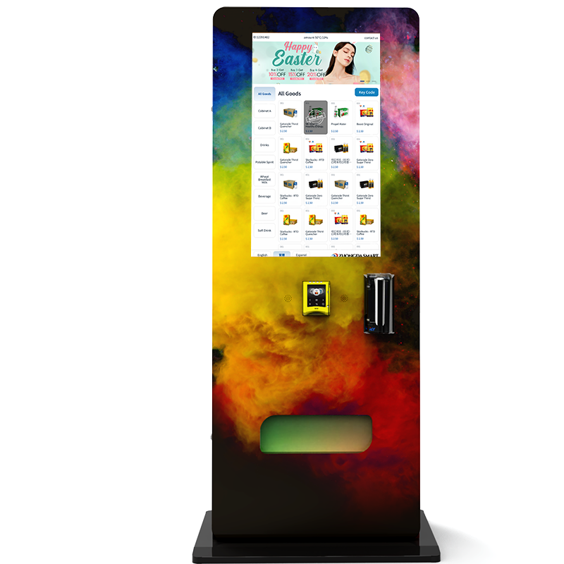 Age Verification Slimming Machine Wall Mounted Vending with Card Reader Can Hold 300 More Free Stand Vending Machine