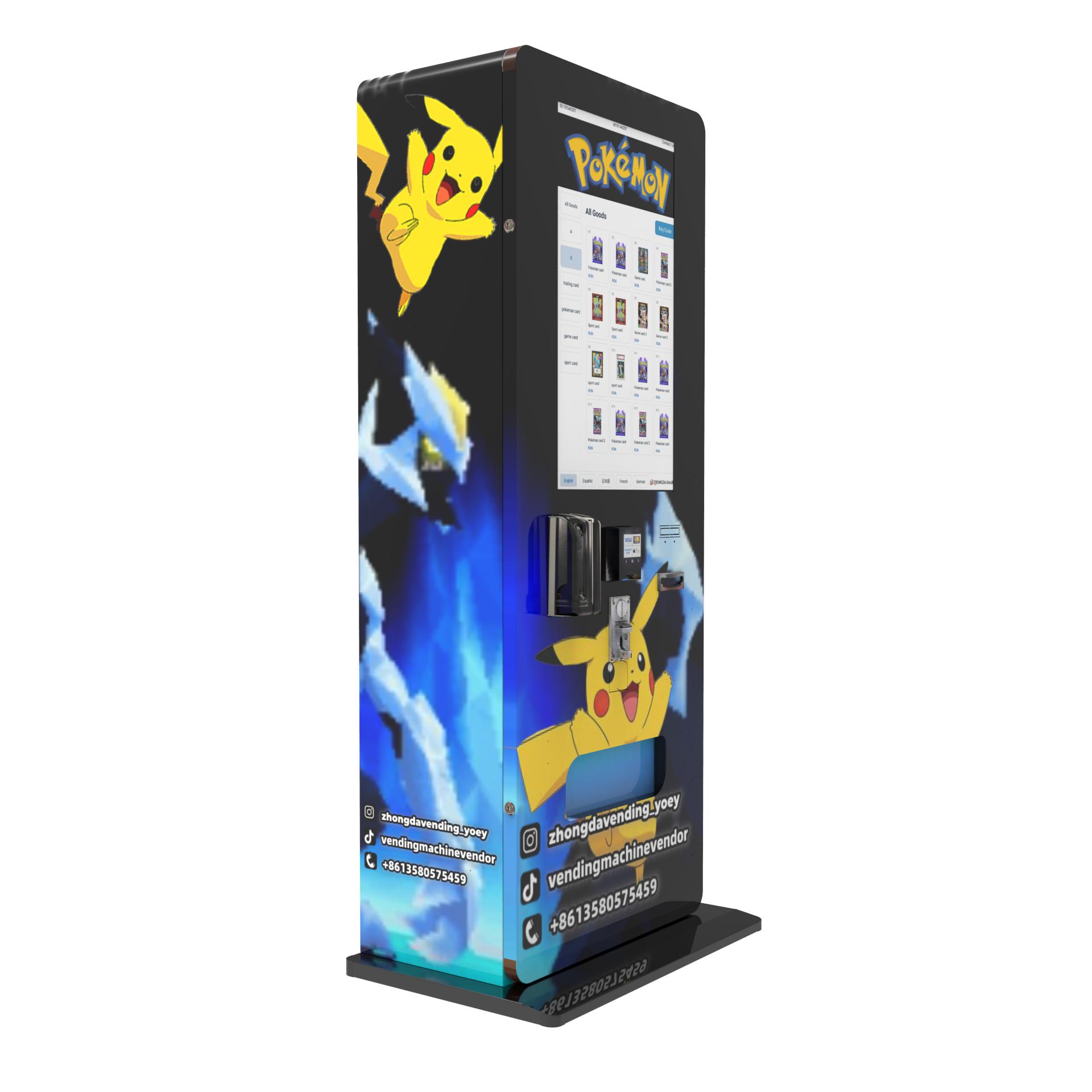 Genuine Sports Trading Card Vending Machine for Collectible Card Trading and Distribution with with Coin Token Credit Card Payme