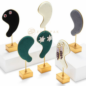 Unique Design Microfiber Metal Ear Shape Earring Display Stand Earring Holder Earring Display Stand Display