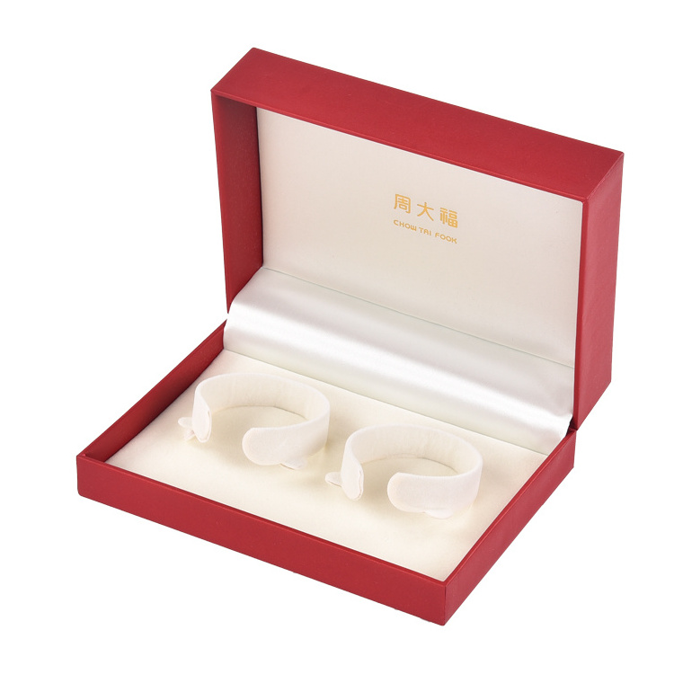 Wedding gift ribbon velvet plastic luxury box bangle bracelet packaging